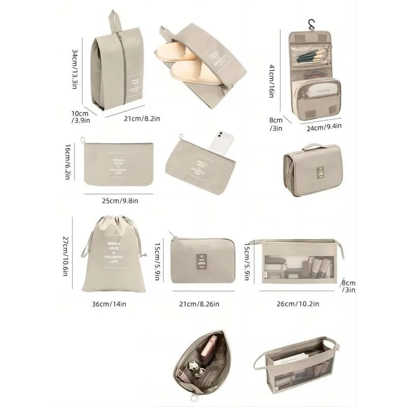 Conjunto de sacos de viagem, 7/8/9 peças