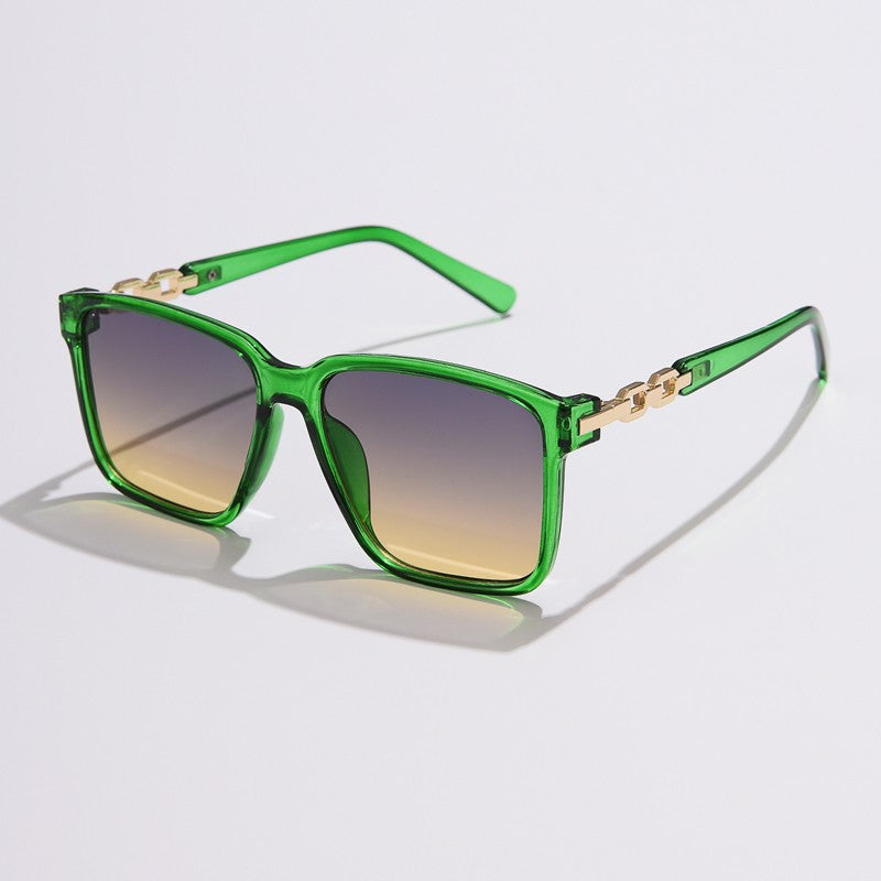 Óculos de sol estilo quadrado lente gradiente anti-uv400