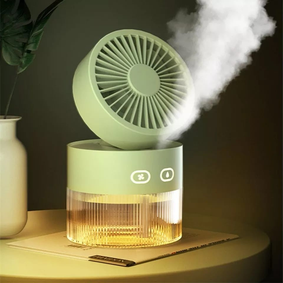Mini Ventilador Portátil USB com Spray de Água – Recarregável e Super Refrescante