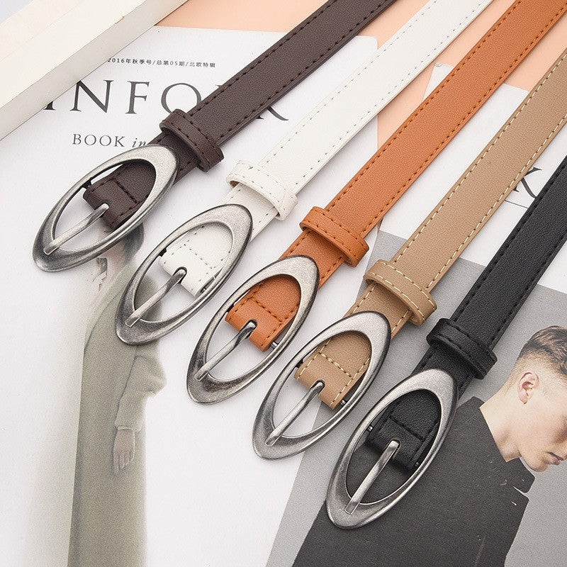 Cinto vintage feminino fivela de metal nova tendencia