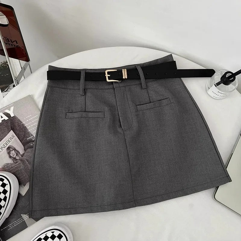 Saia Modeladora Feminina Cinza – Cintura Alta, Nova Tendência