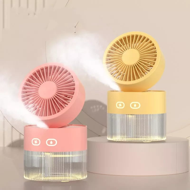 Mini Ventilador Portátil USB com Spray de Água – Recarregável e Super Refrescante