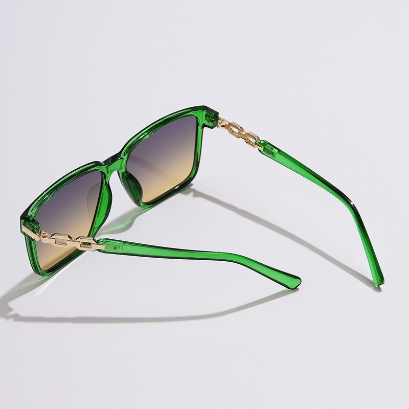 Óculos de sol estilo quadrado lente gradiente anti-uv400