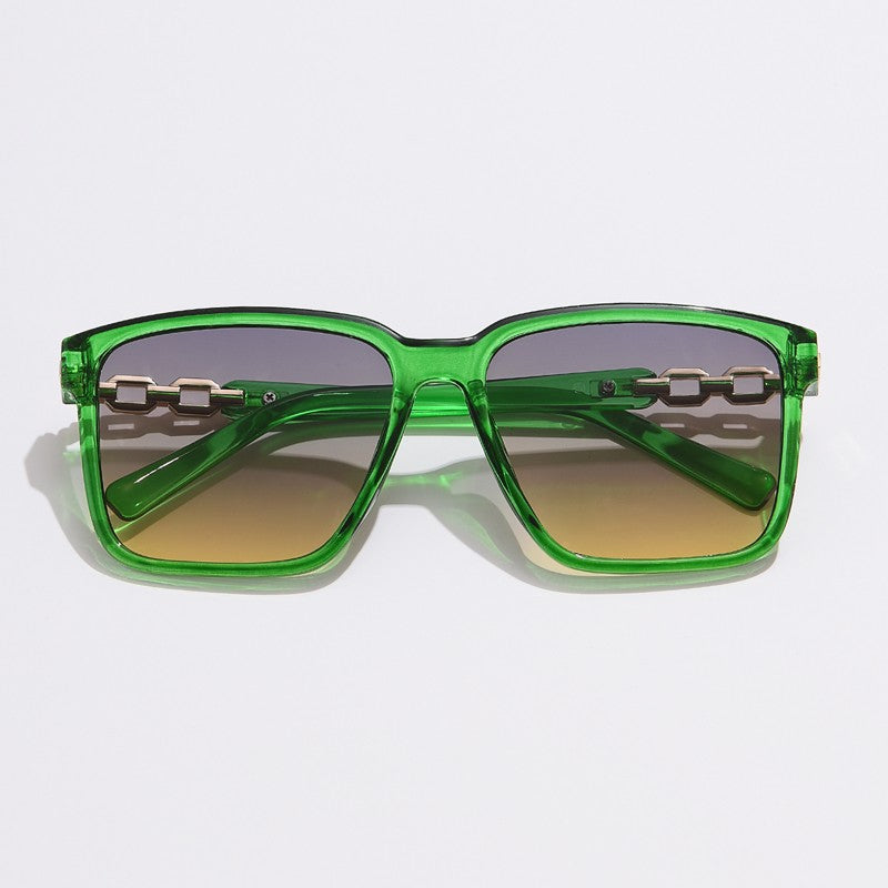 Óculos de sol estilo quadrado lente gradiente anti-uv400