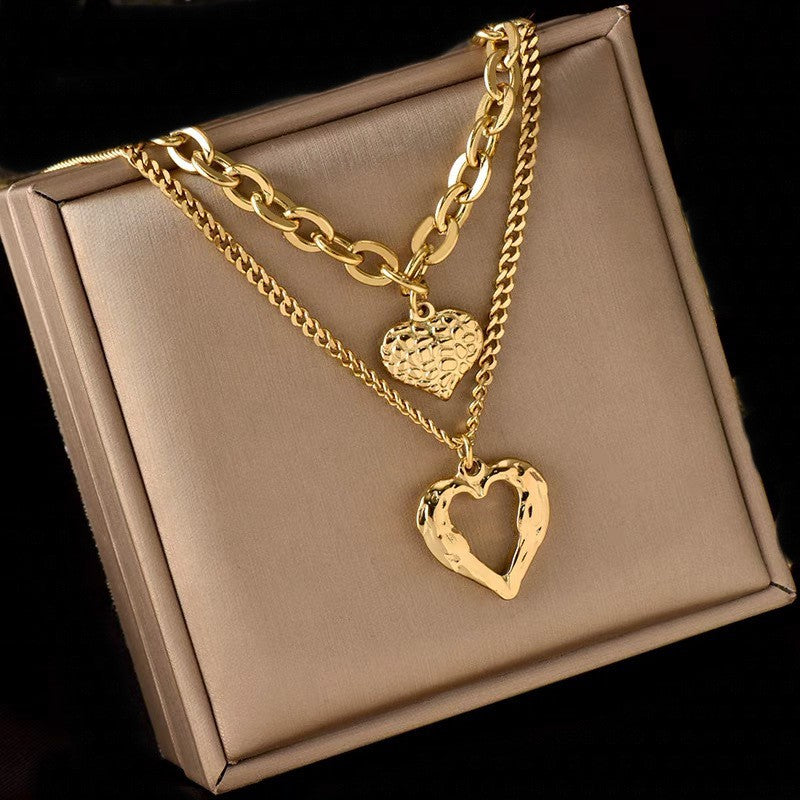 Colar luxo dourado 2 amores HIGH-END