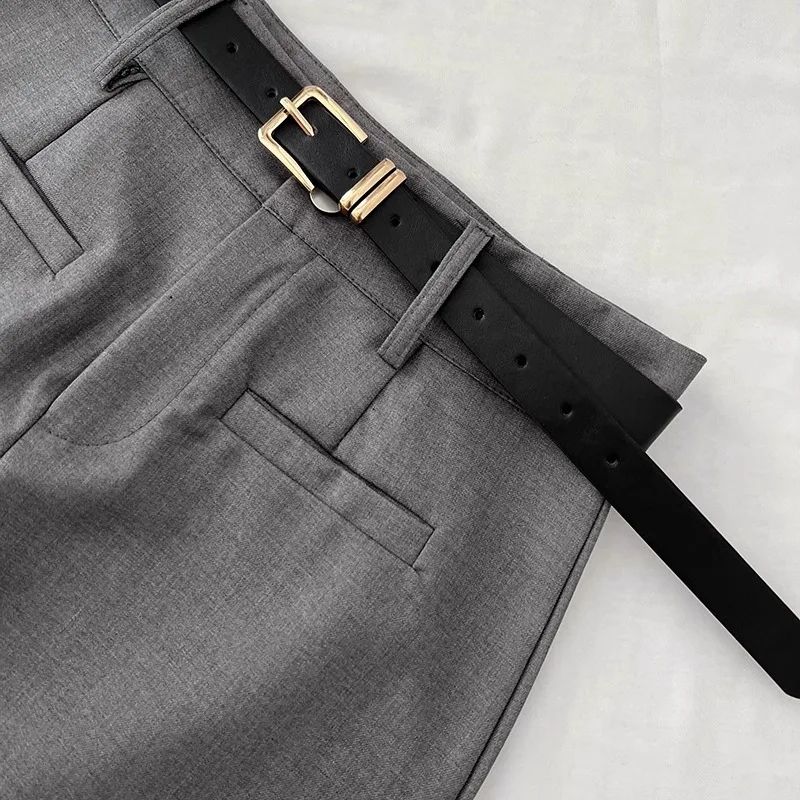 Saia Modeladora Feminina Cinza – Cintura Alta, Nova Tendência