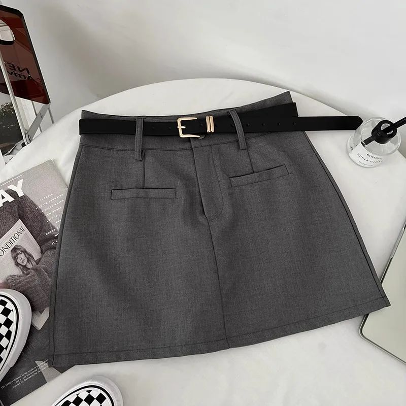 Saia Modeladora Feminina Cinza – Cintura Alta, Nova Tendência