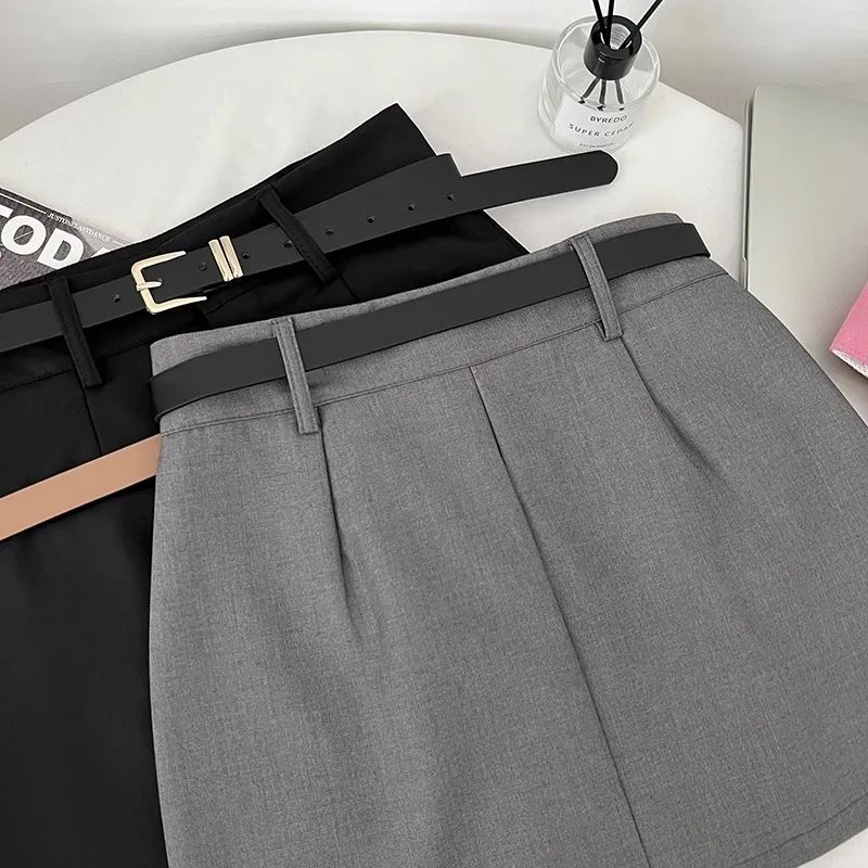 Saia Modeladora Feminina Cinza – Cintura Alta, Nova Tendência