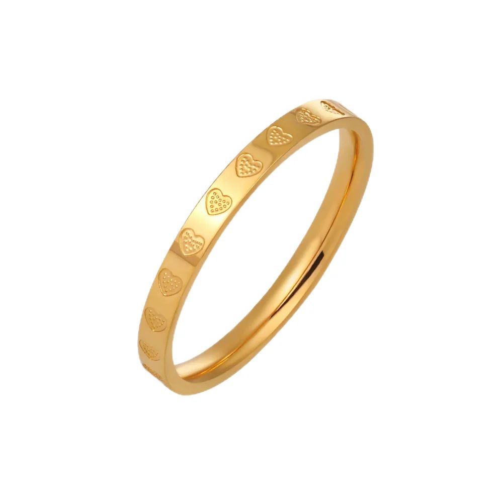 Anel Inox na Cor Ouro – Padrão Starburst T