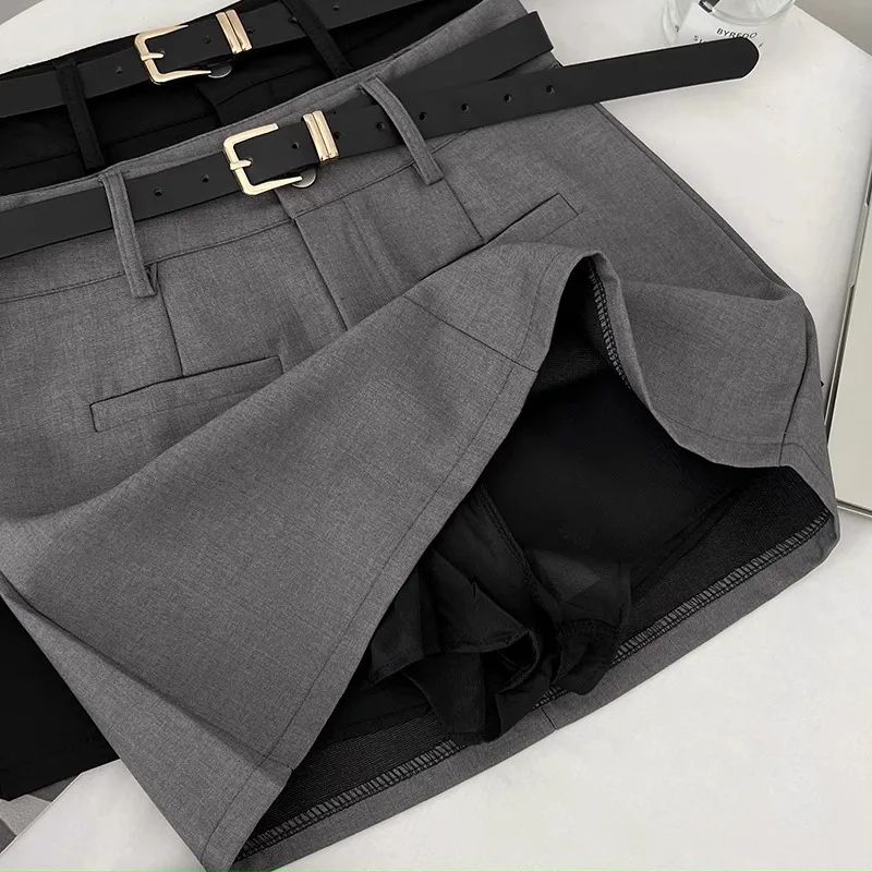 Saia Modeladora Feminina Cinza – Cintura Alta, Nova Tendência