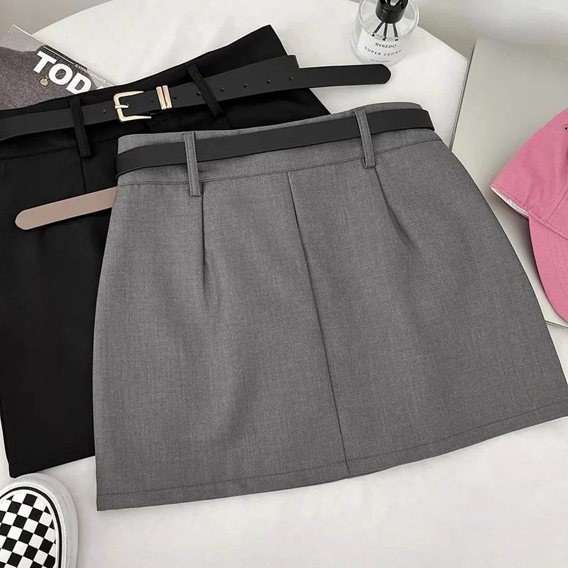 Saia Modeladora Feminina Cinza – Cintura Alta, Nova Tendência