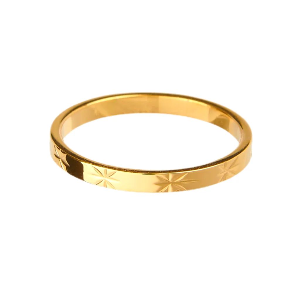 Anel Inox na Cor Ouro – Padrão Starburst T