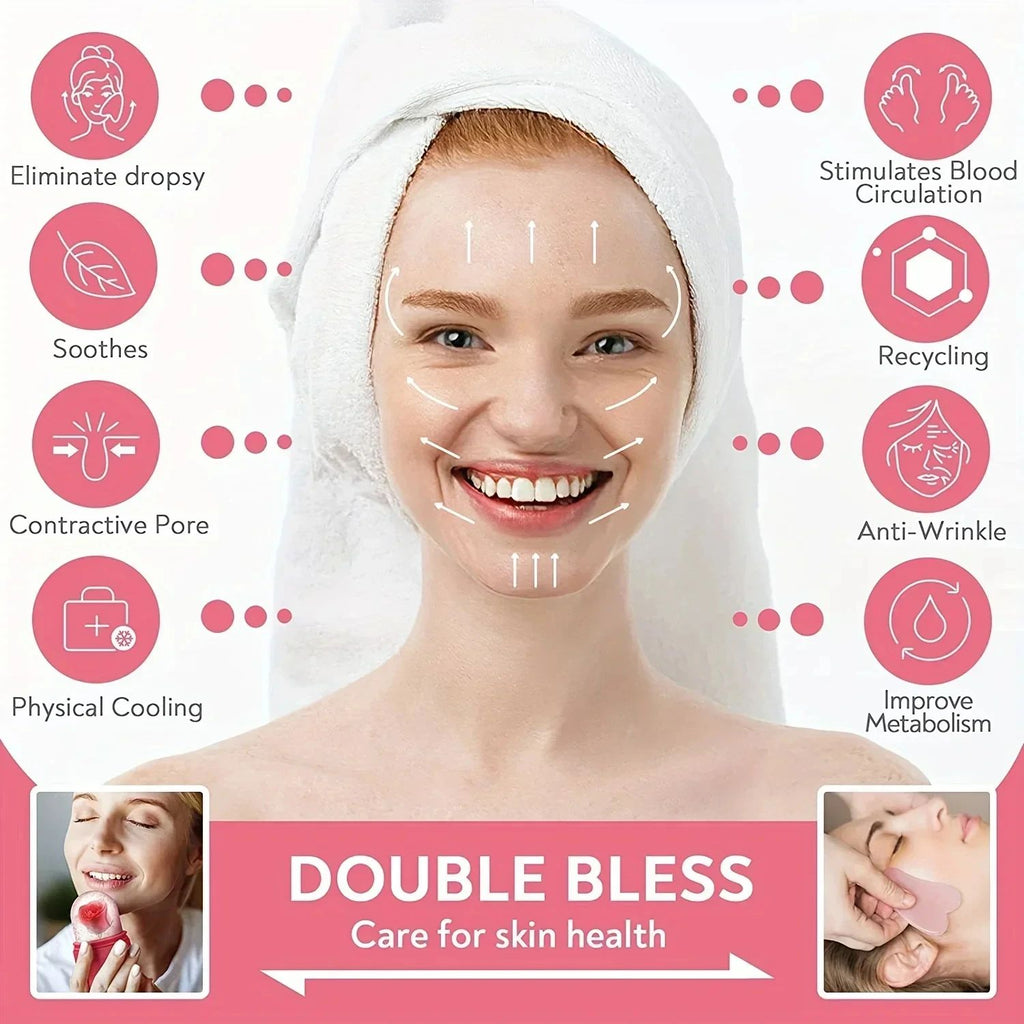 Rolo facial gelo de silicone Texturizado