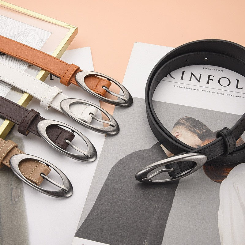 Cinto vintage feminino fivela de metal nova tendencia