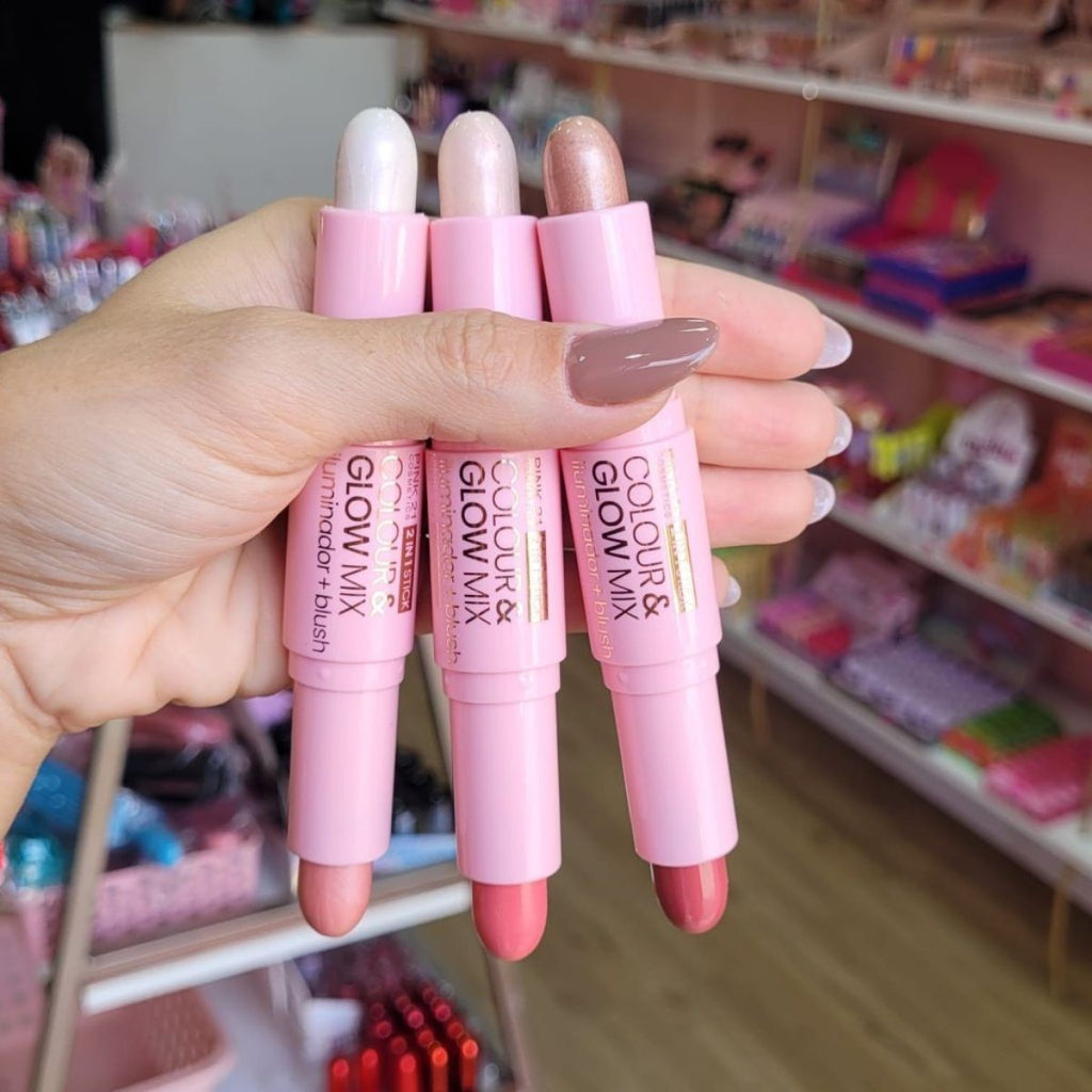 Iluminador e Blush Stick Glow Mix - Rosa 21