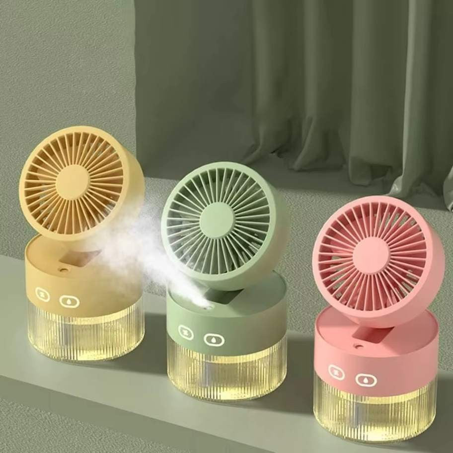 Mini Ventilador Portátil USB com Spray de Água – Recarregável e Super Refrescante