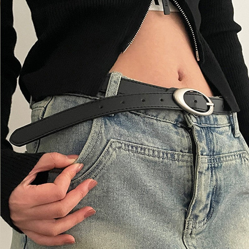 Cinto vintage feminino fivela de metal nova tendencia