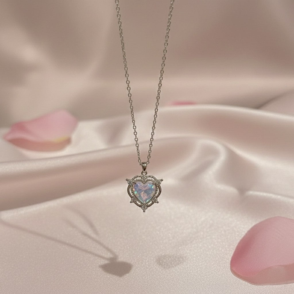 Colar Coração Rosa Trend – Acessório Fashion que Destaca Qualquer Look