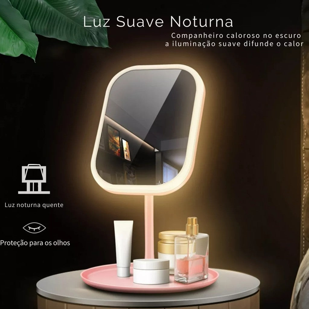 Espelho LED Dobrável – Para Maquiagem