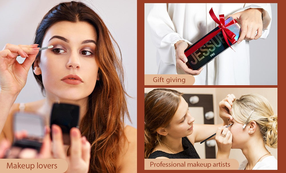 Conjunto de Pincéis de Maquiagem para os Olhos Jessup – Pincéis Profissionais para Mistura, Sombra e Lápis Esfumaçado com Cerdas Sintéticas Macias