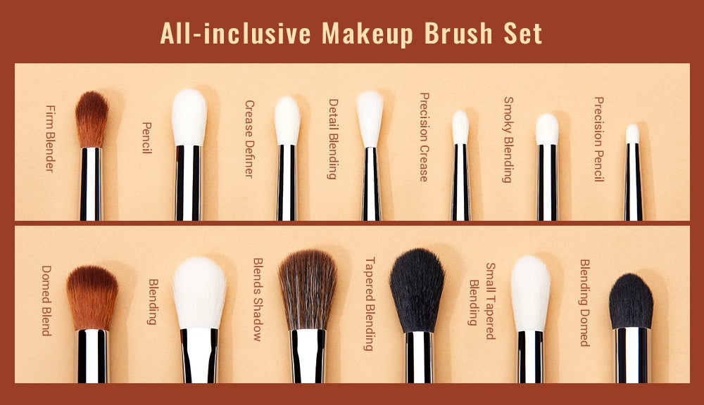 Conjunto de Pincéis de Maquiagem para os Olhos Jessup – Pincéis Profissionais para Mistura, Sombra e Lápis Esfumaçado com Cerdas Sintéticas Macias