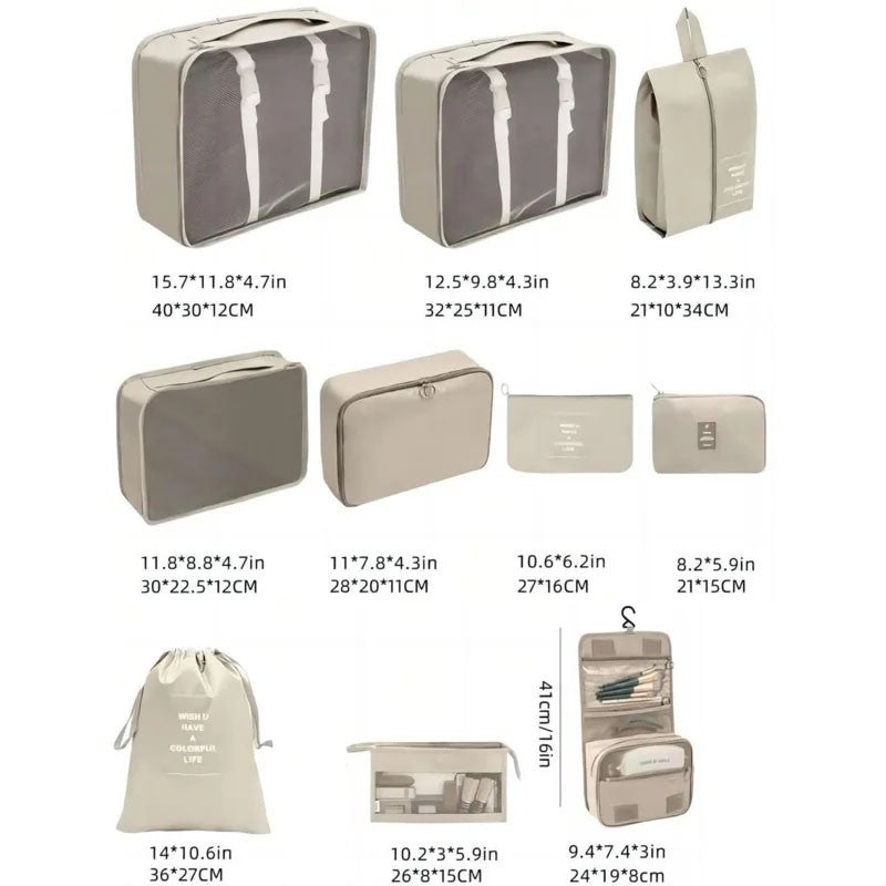 Conjunto de sacos de viagem, 7/8/9 peças