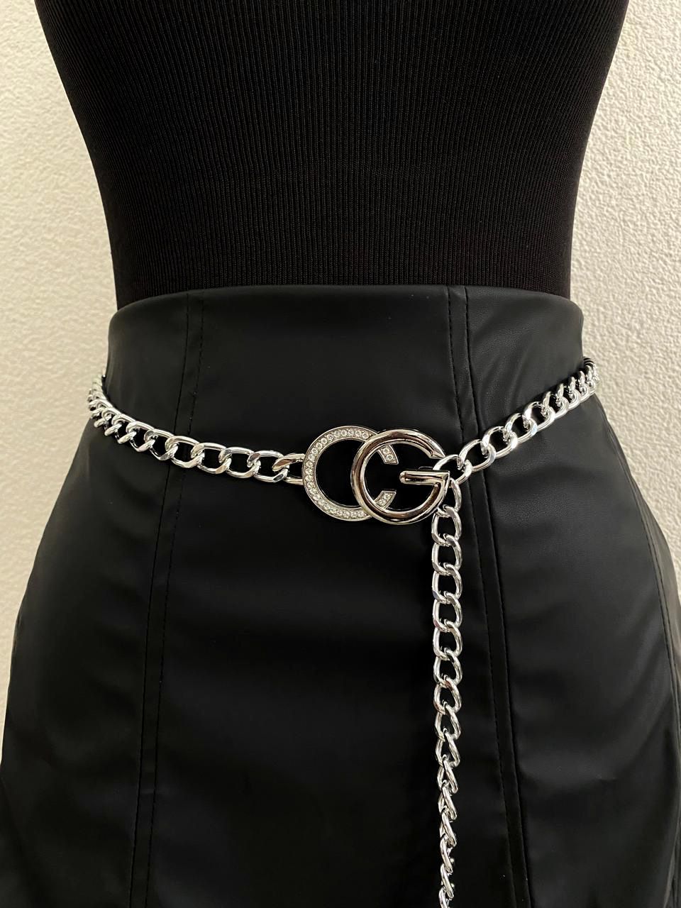 Cinto Corrente Inspiração Gucci com Strass